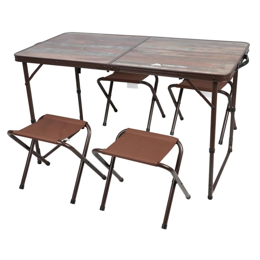 Ozark Trail Durable Steel and Aluminum Table and Stools,: $25