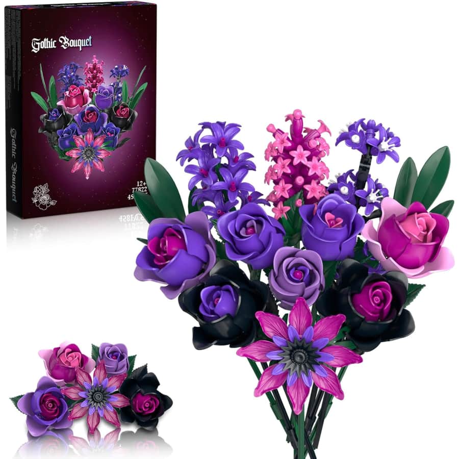 Purple Rose Flowers Bouquet Building Set: $18 w/ Prime Purple Rose Flowers Bouquet Building Set: $18 w/ Prime