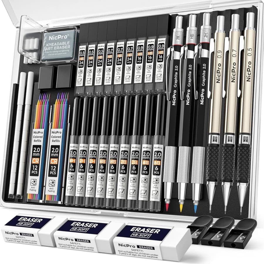 NicPro 35-Piece Mechanical Pencil Set: $12 NicPro 35-Piece Mechanical Pencil Set: $12