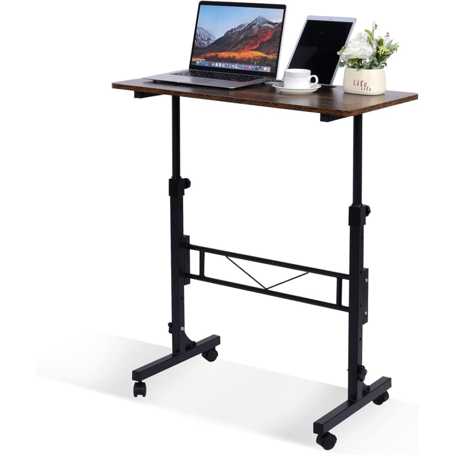 Adjustable Mobile Standing Desk: $54 Adjustable Mobile Standing Desk: $54