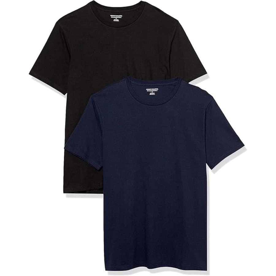 Amazon Essentials Men's 100% Cotton T-Shirt 2-Pack: $6 Amazon Essentials Men's 100% Cotton T-Shirt 2-Pack: $6