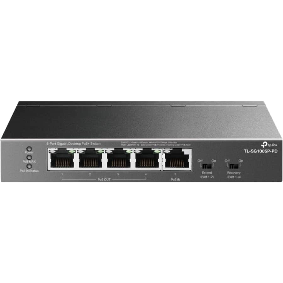 TP-Link 5-Port PoE Passthrough Gigabit Ethernet Switch: $51 TP-Link 5-Port PoE Passthrough Gigabit Ethernet Switch: $51