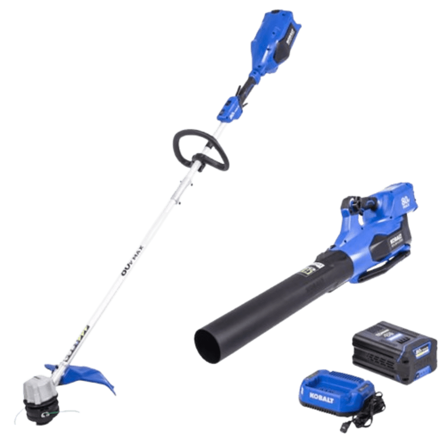 Kobalt 80V Cordless String Trimmer and Leaf Blower Combo Kit: $269