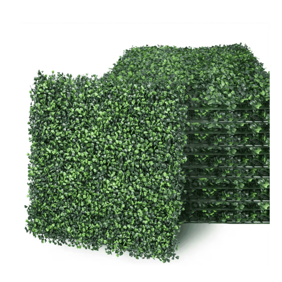 LHY 20" x 20" 24-Piece Artificial Boxwood Hedge Panels: $81