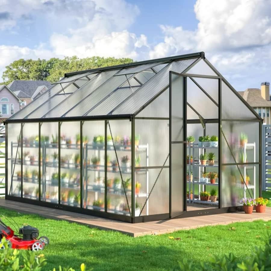 12x8-Foot Outdoor Aluminum-Frame Greenhouse: $500