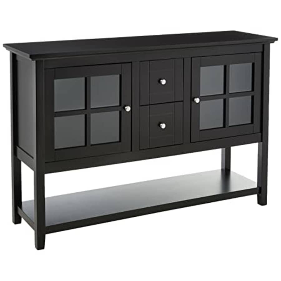 Walker Edison 52" Glass Door Storage Buffet: $149.50 Walker Edison 52" Glass Door Storage Buffet: $149.50
