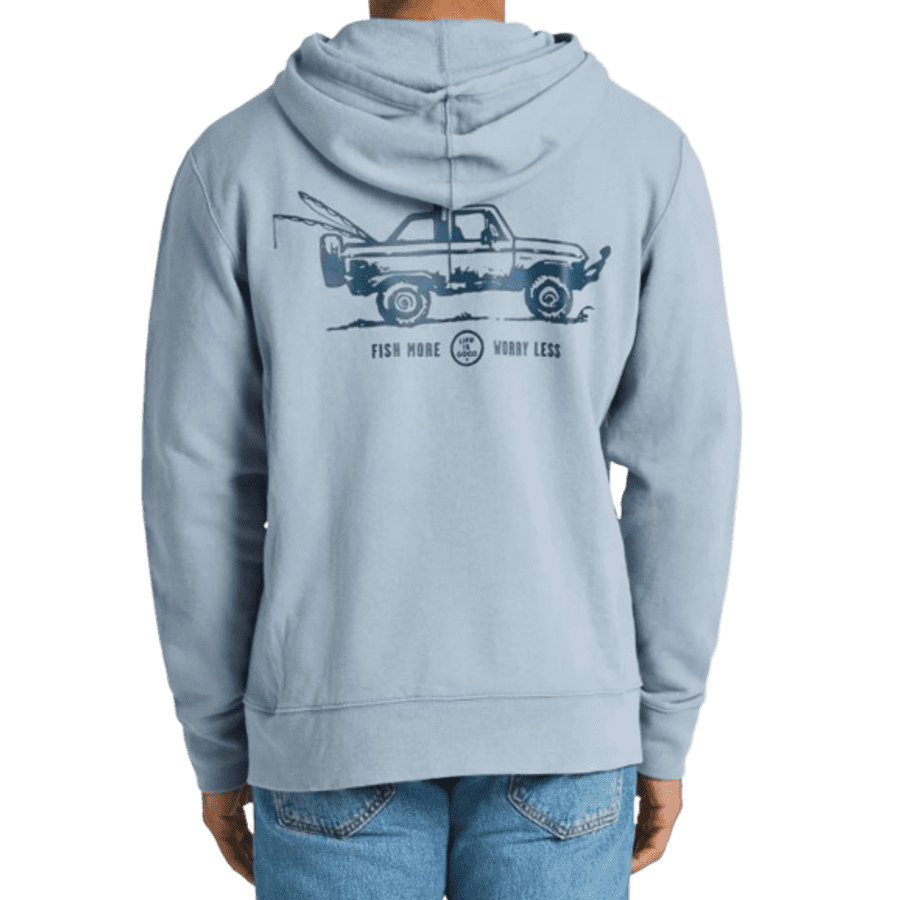 Life Is Good Men's "Fish More" Full-Zip Hoodie: $20