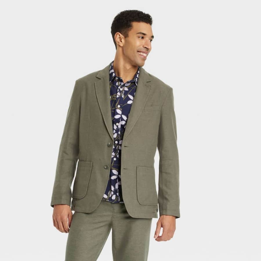 Goodfellow & Co Men's Button Up Linen-Blend Blazer Jacket: $16