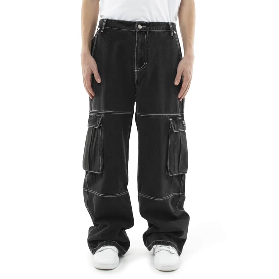 WeSC Men's Baggy Denim Cargo Pants: $11.91