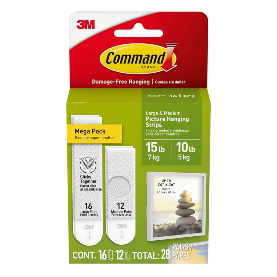 Command 28-Piece Medium and Large Picture Hanging Strips: $11 via Sub. & Save Command 28-Piece Medium and Large Picture Hanging Strips: $11 via Sub. & Save