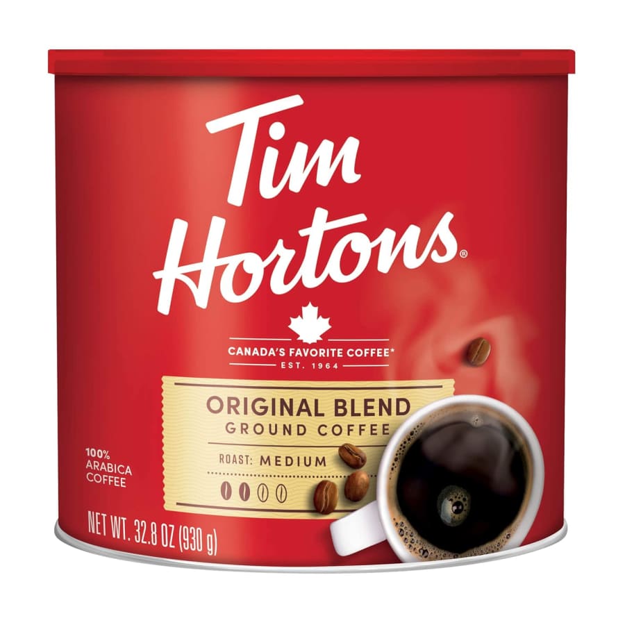 Tim Hortons Original Blend Medium Roast Ground Coffee 33-oz. Canister: $13 Tim Hortons Original Blend Medium Roast Ground Coffee 33-oz. Canister: $13
