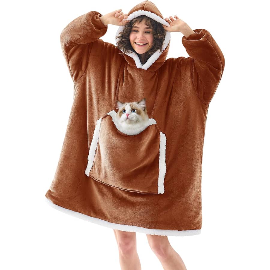 Joywoo Oversized Wearable Blanket Hoodie with Pet Pocket: From$12.24