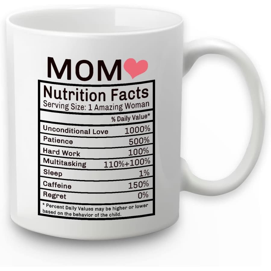 Mom Nutrition Facts Mug: $6.45