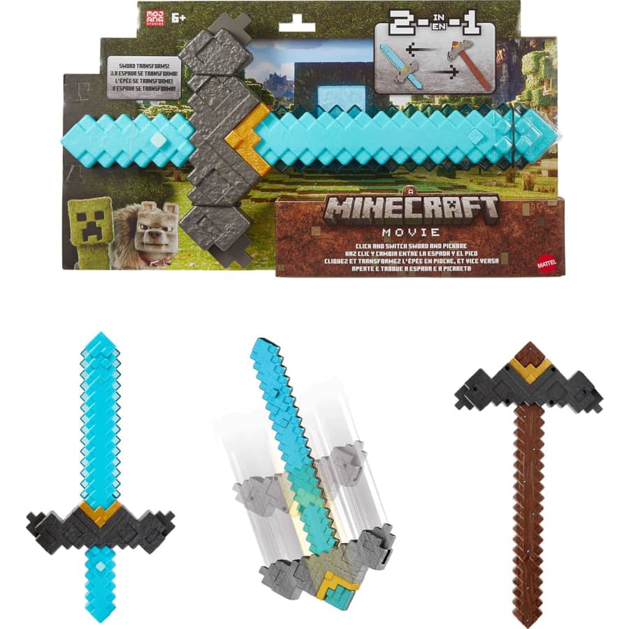 Mattel Minecraft Sword and Pickaxe 2-in-1 Toy: $13 Mattel Minecraft Sword and Pickaxe 2-in-1 Toy: $13