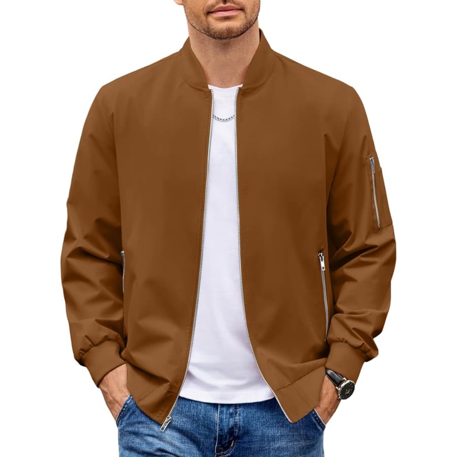 Coofandy Men Bomber Jacket Casual Windbreaker: $17.09