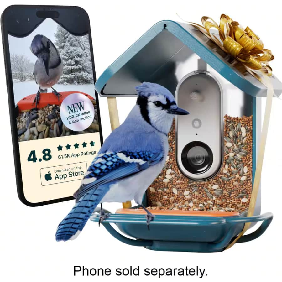 Bird Buddy Smart Bird Feeder w/ Solar Roof: $180