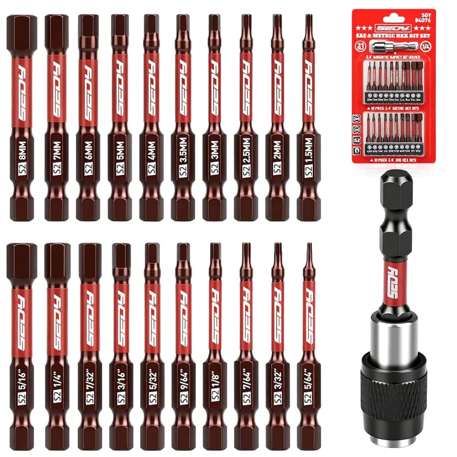 21-Piece 2.5" Hex Head Allen Wrench Drill Bit Set: $7.99 w/ Prime 21-Piece 2.5" Hex Head Allen Wrench Drill Bit Set: $7.99 w/ Prime