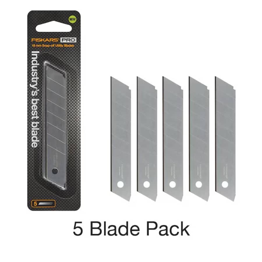 Fiskars PRO CarbonMax 18mm Snap-off Utility Blade 5-Pack: $4.98