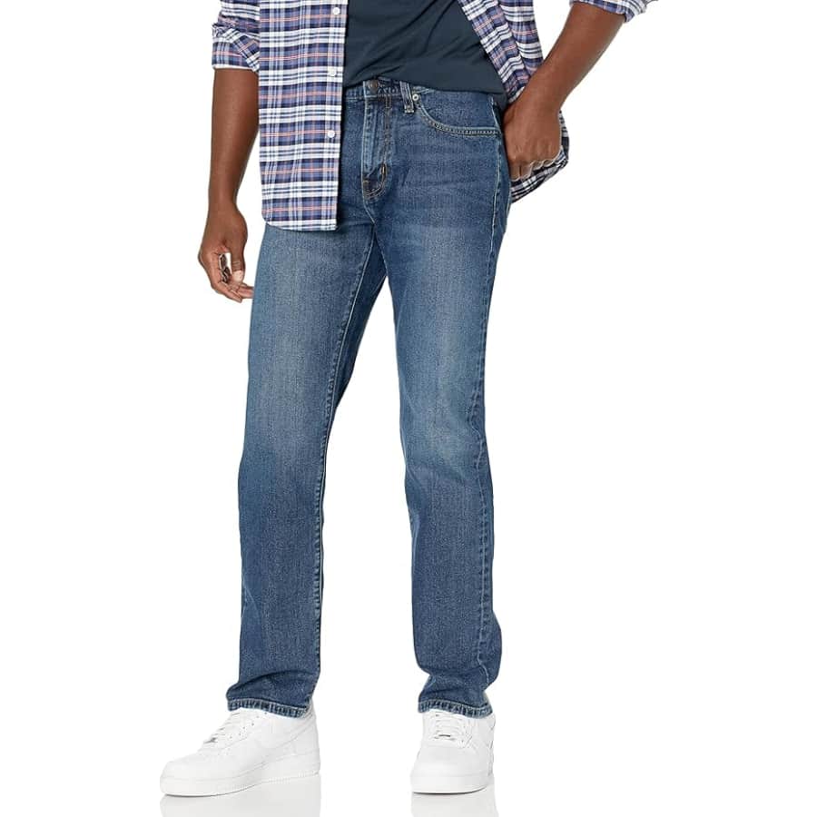 Amazon Essentials Mens Straight-Fit Stretch Jeans: $11