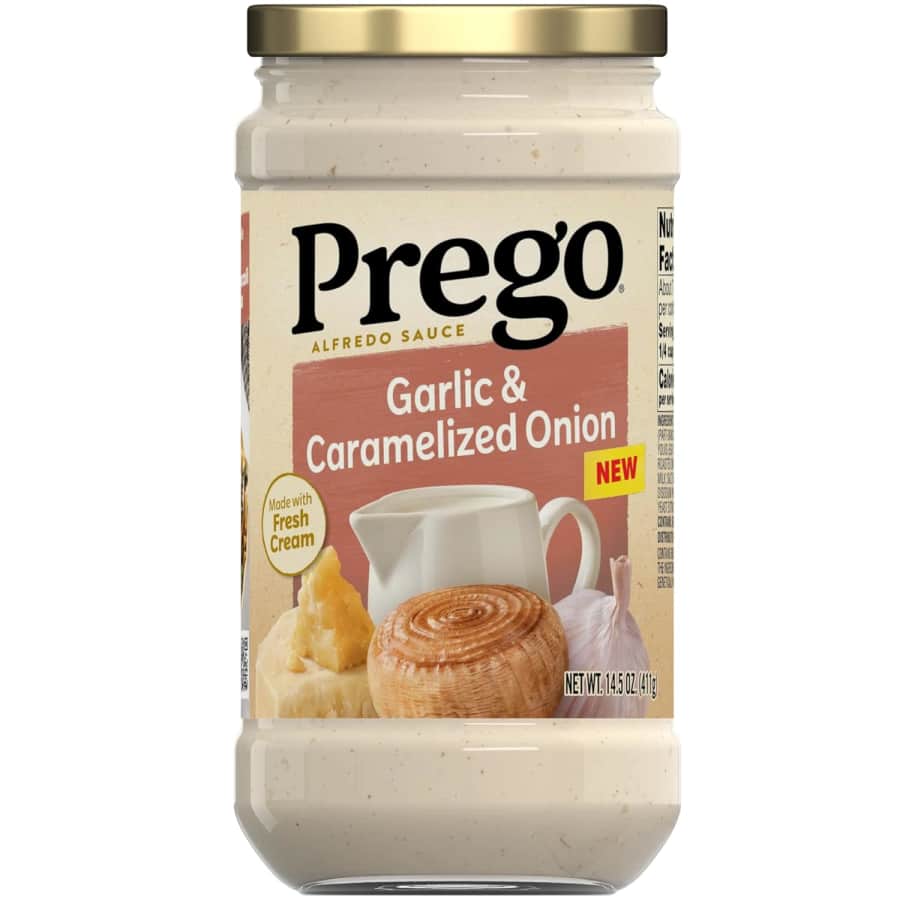 Prego Garlic and Caramelized Onion Alfredo Pasta Sauce 14.5-oz. Jar: $1.89 via Sub & Save