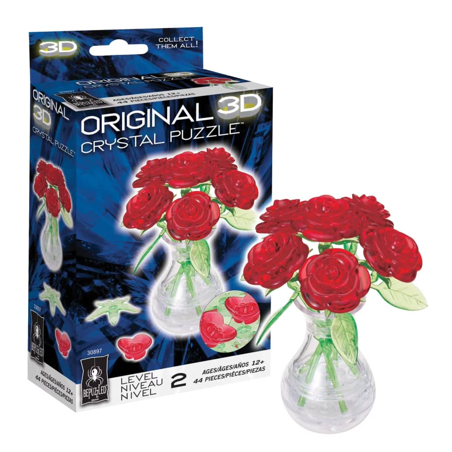 BePuzzled Roses in Vase Original 3D Crystal Puzzle: $6.80