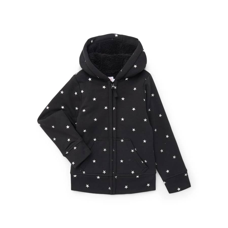 Wonder Nation Girls' Kids Tough Fully Lined Zip Hoodie Jacket: $12