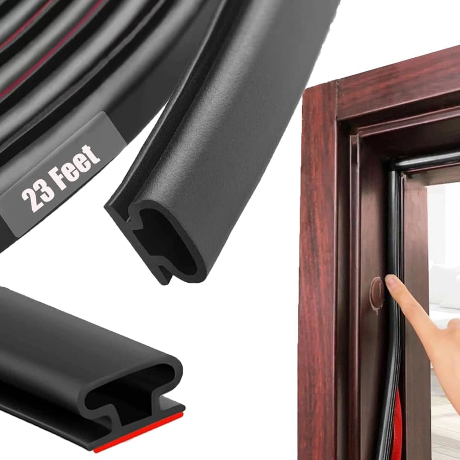 23-Foot Black Rubber Weather Stripping: $7.92