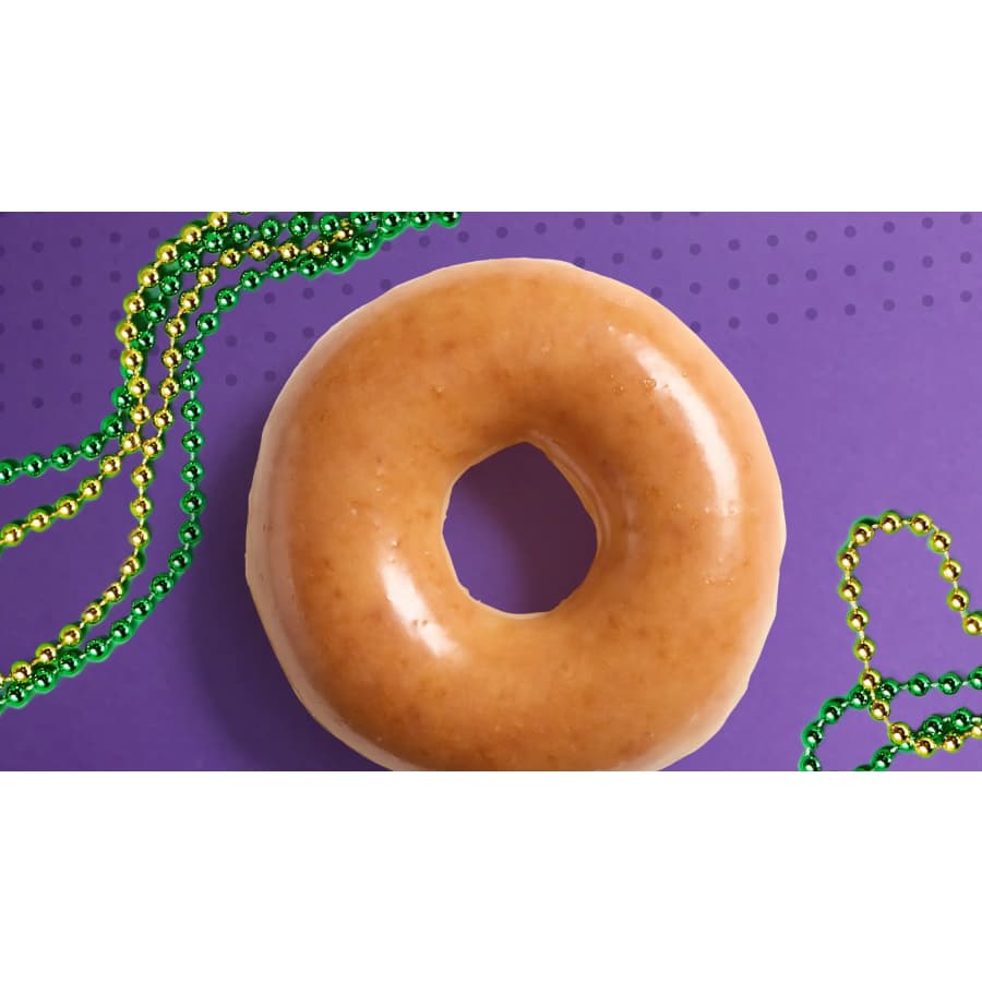 Krispy Kreme Original Glazed Doughnut: Free when you wear your shinest beads
