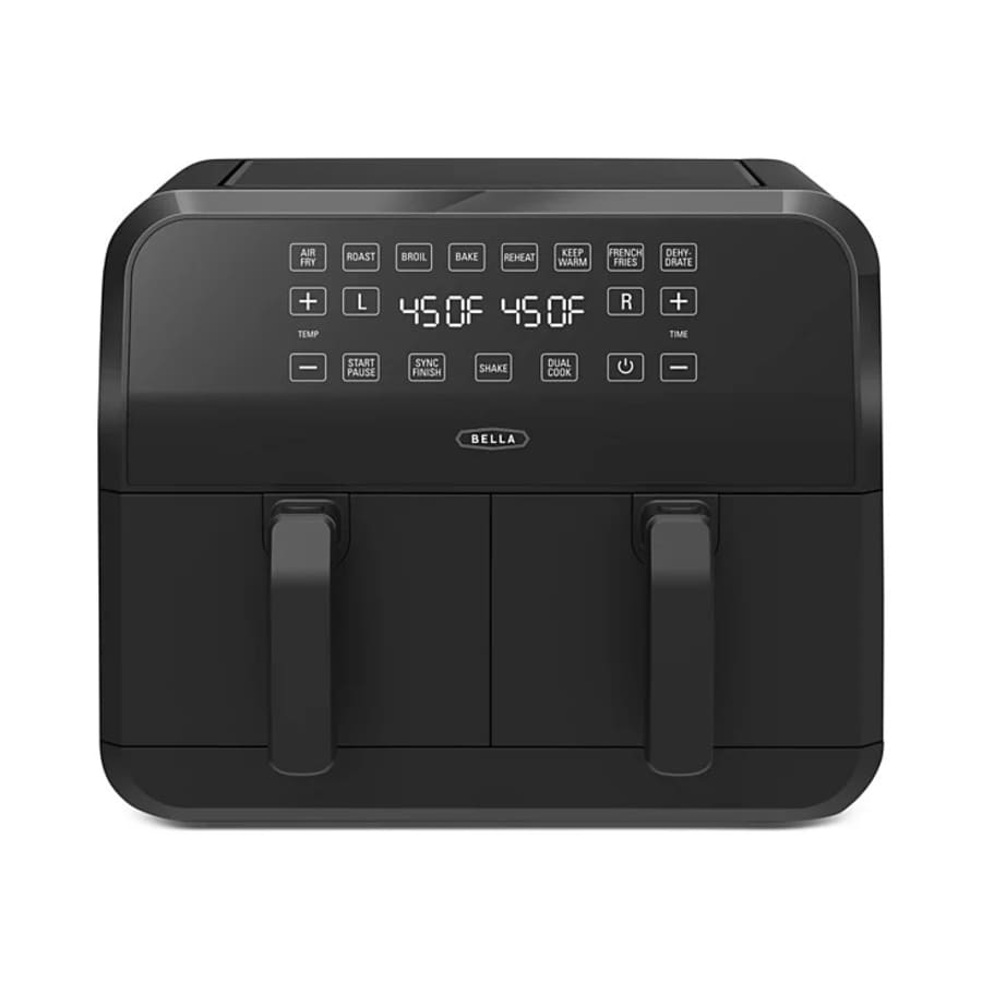 Bella 8-Qt. Dual-Basket Dual Zone Touchscreen Air Fryer: $83 Bella 8-Qt. Dual-Basket Dual Zone Touchscreen Air Fryer: $83