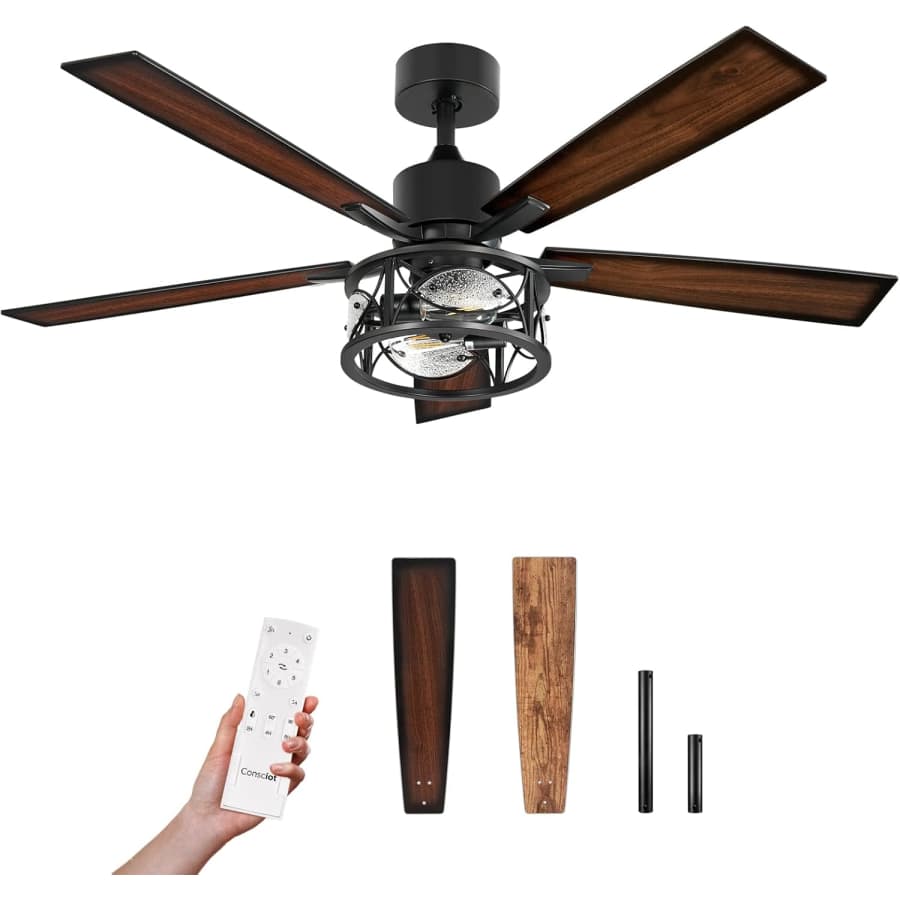 Consciot 52" Indoor Farmhouse Ceiling Fan w/ Lights: $48.14 Consciot 52" Indoor Farmhouse Ceiling Fan w/ Lights: $48.14
