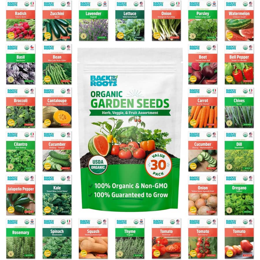 Back to the Roots Heirloom Organic Grown Seeds 30-Pack: $20