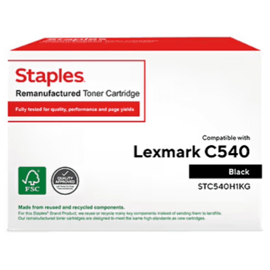 Staples Remanufactured Black High Yield Toner Cartridge Replacement for Lexmark: $7
