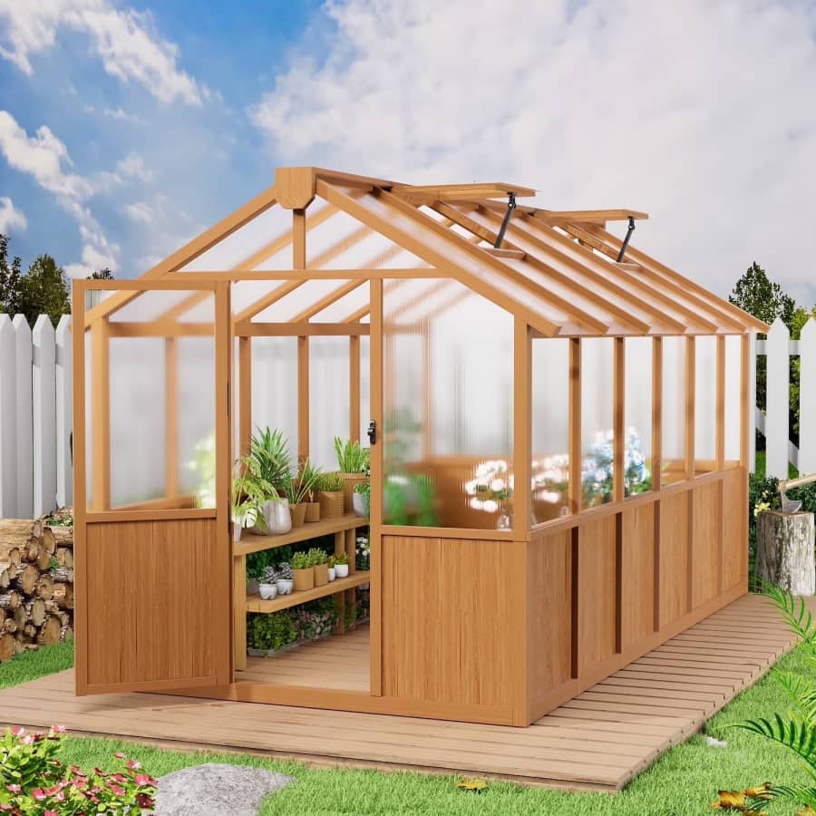 EasyHawk 6x12-Foot Wood Greenhouse Kit: $599.99