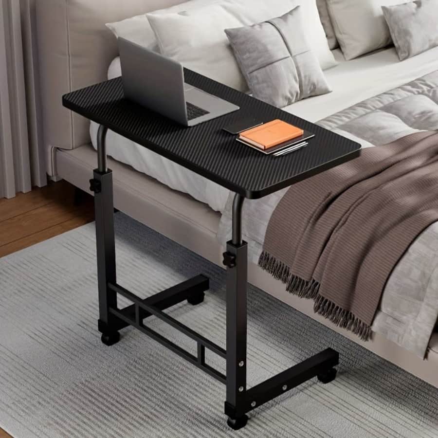 Heavy-Duty Metal Folding Desk w/ Locking Casters: $16