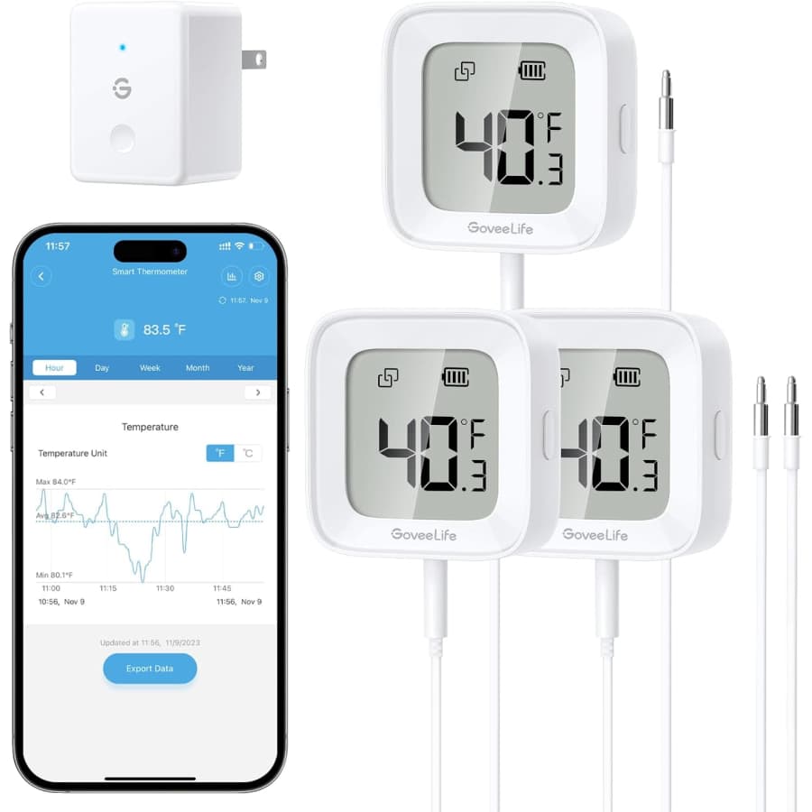 GoveeLife Freezer Thermometer Alarm 2-Pack + WiFi Refrigerator Thermometer: $47.39