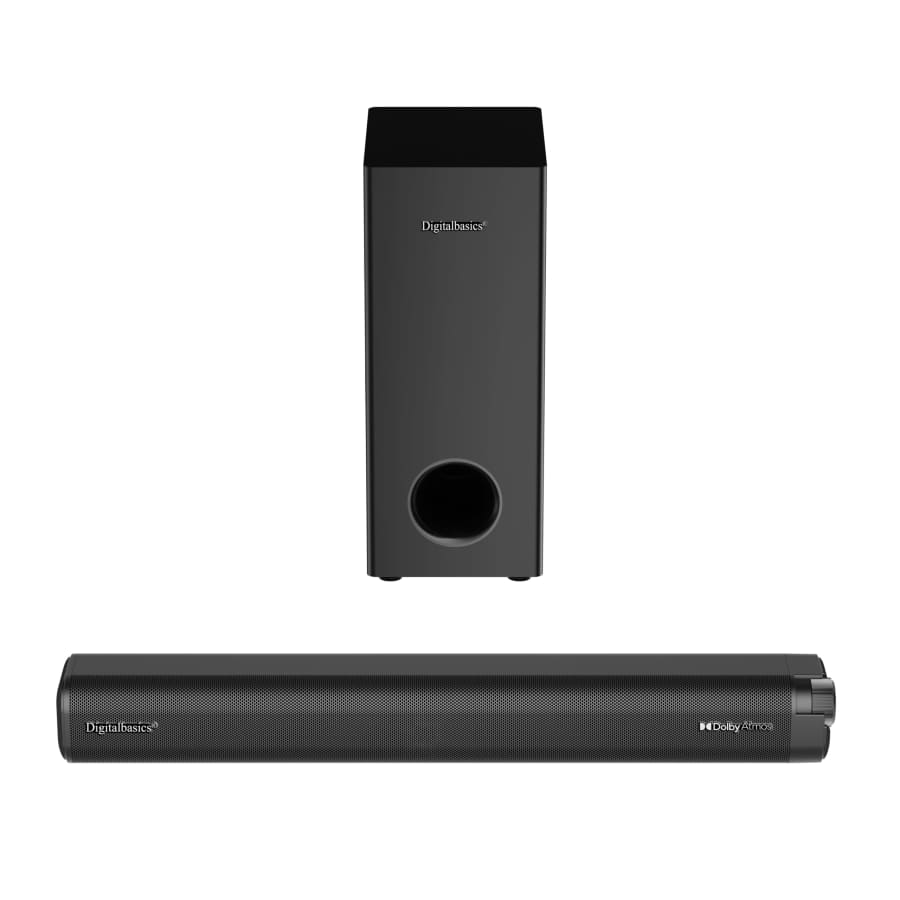 Digitalbasics 2.1-Channel Dolby Atmos Soundbar w/ Subwoofer: $129.99