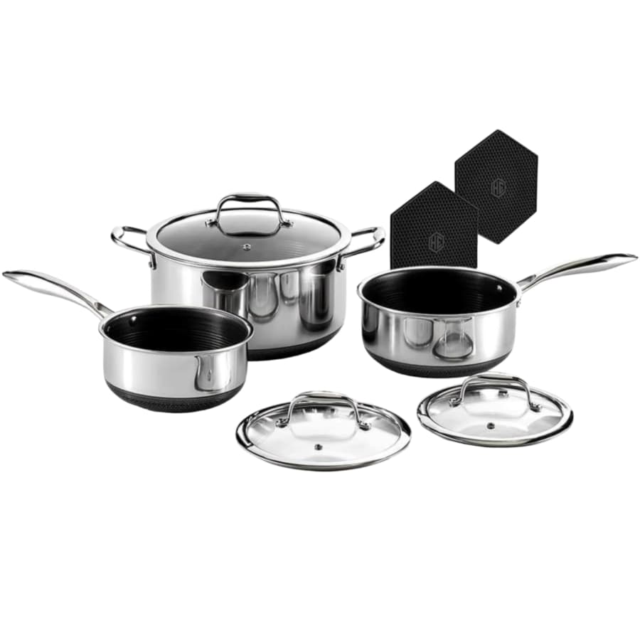 HexClad Hybrid Nonstick 6-Piece Pot Set: $304