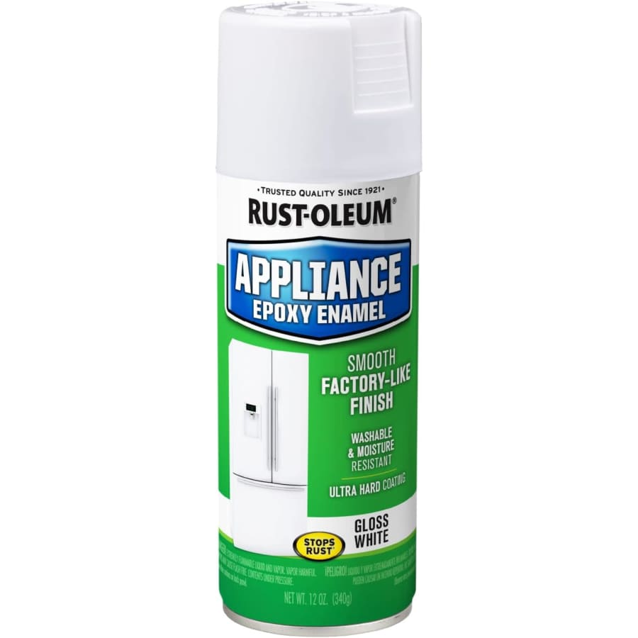 Rust-Oleum White Appliance Epoxy Enamel 12-oz. Spray: $7 Rust-Oleum White Appliance Epoxy Enamel 12-oz. Spray: $7