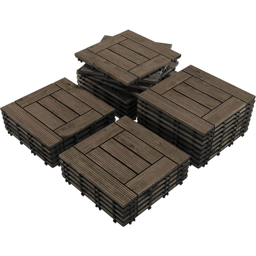 Yaheetech 27-Piece Wooden Interlocking Deck Tiles: $58.39 w/ Prime