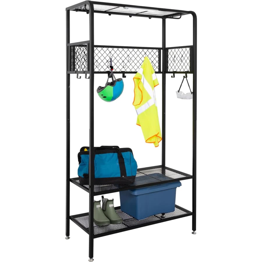Honey Can Do Garage Entryway Storage Unit w/ Light, Hooks: $105 Honey Can Do Garage Entryway Storage Unit w/ Light, Hooks: $105