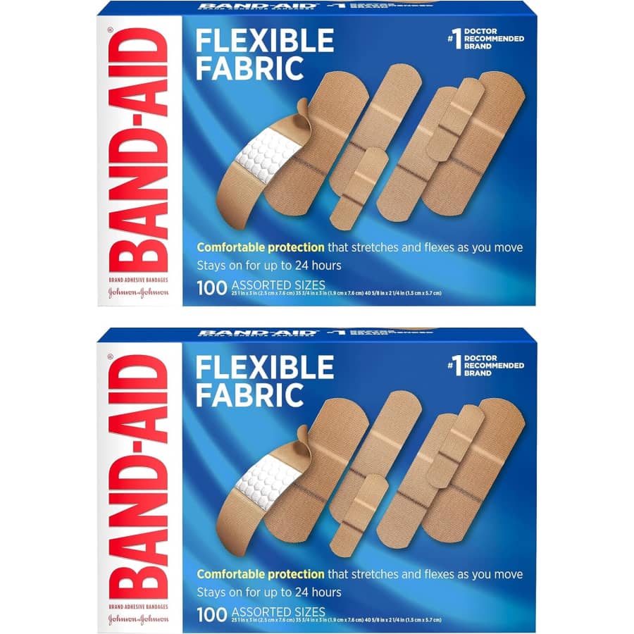 Band-Aid Flexible Fabric Adhesive Bandages 100-Count 2-Pack (200 total): $14 w/ Sub & Save
