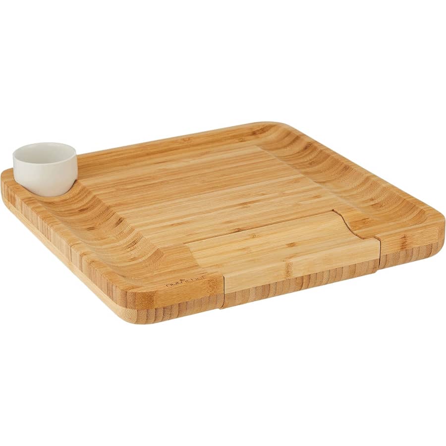 NutriChef Bamboo Natural Cheese Board Set: $10