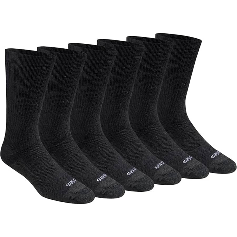 Dickies Men's Dri-Tech Moisture Control Max Full Cushion Crew Sock 6-Pack: $10