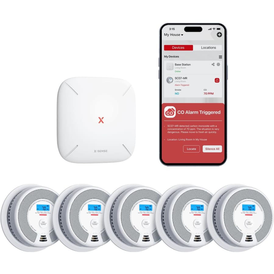 X-Sense Smart Smoke & Carbon Monoxide Detector 5-Pack: $140