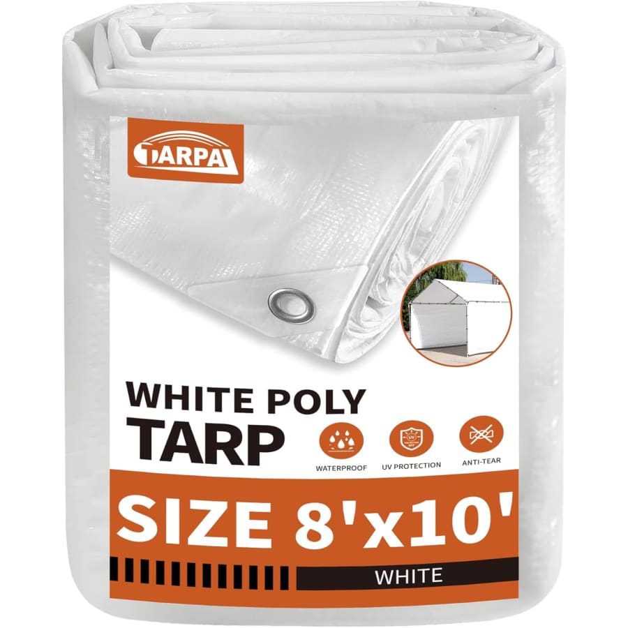 8x10-Foot White Poly Tarp: $13 8x10-Foot White Poly Tarp: $13