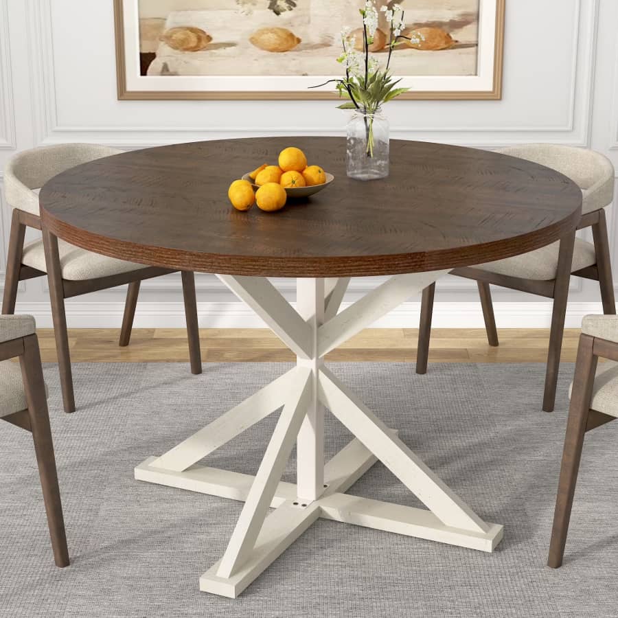 Blotout 47" Modern Farmhouse Round Dining Table: $88.85