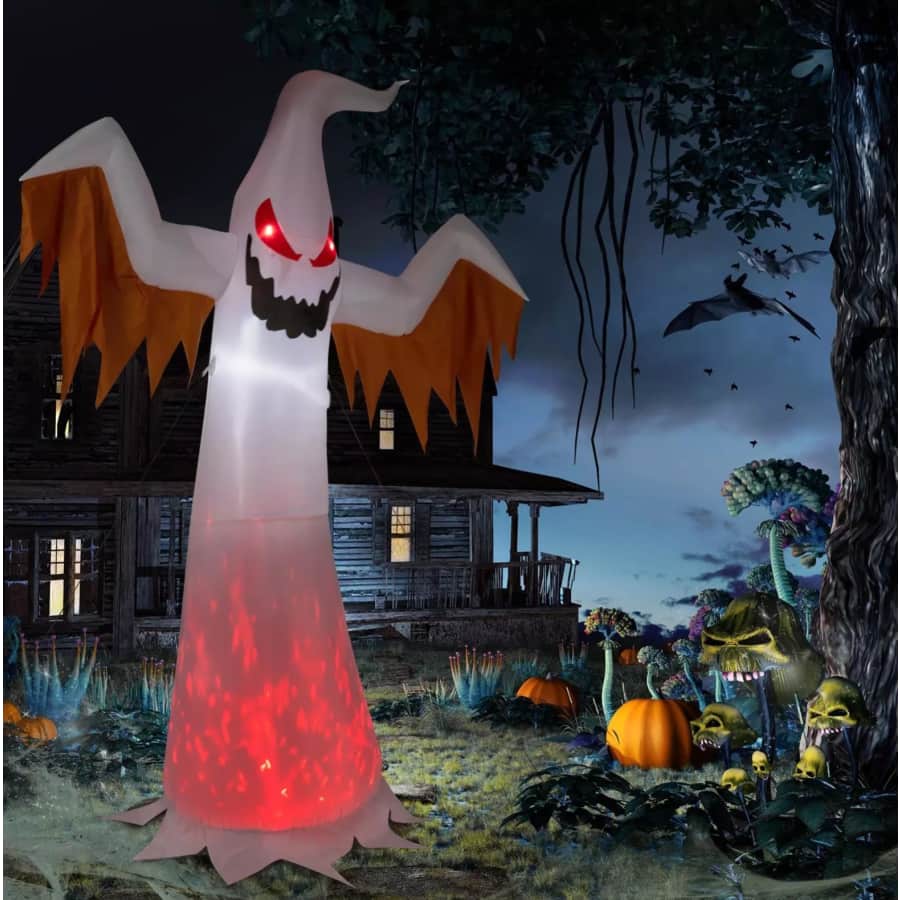 12ft Halloween Inflatable Giant Ghost with Red Eye Led Lights: $38