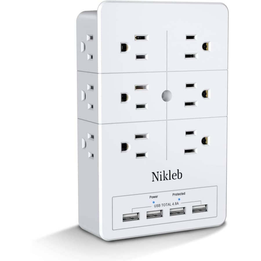 Nikleb 4-USB Port 12-Outlet Surge Protector: $11 Nikleb 4-USB Port 12-Outlet Surge Protector: $11