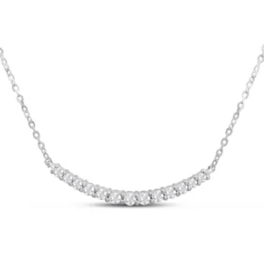 1/2-TCW Natural Graduated Diamond Smile Necklace in Sterling Silver: $198 1/2-TCW Natural Graduated Diamond Smile Necklace in Sterling Silver: $198