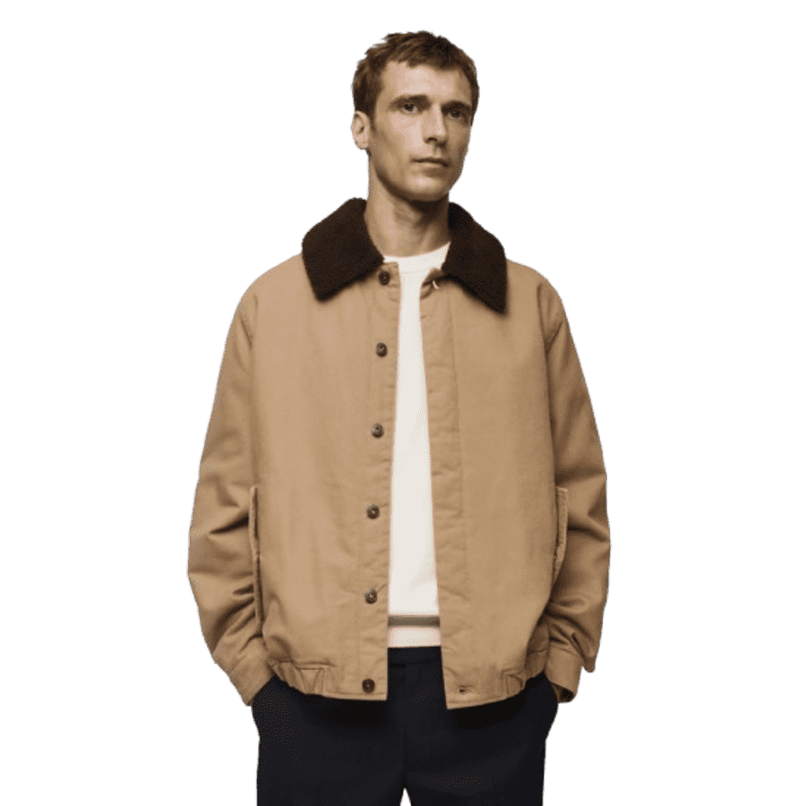 Mango Men's Sheepskin Collar Quilted Jacket: $56 Mango Men's Sheepskin Collar Quilted Jacket: $56